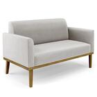 Sofá Namoradeira Base Madeira Castanho Maressa Veludo Cinza -