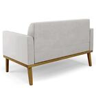 Sofá Namoradeira Base Madeira Castanho Maressa Veludo Cinza -