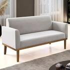 Sofá Namoradeira Base Madeira Castanho Maressa Veludo Cinza -