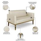 Sofá Namoradeira Base Madeira Castanho Maressa Veludo Luxo Of