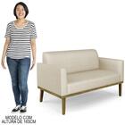 Sofá Namoradeira Base Madeira Castanho Maressa Veludo Luxo Of