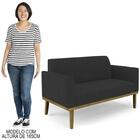 Sofá Namoradeira Base Madeira Castanho Maressa Veludo Preto -