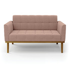 Sofá Namoradeira Base Madeira Fixa Castanho Elisa Bouclê D03