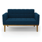 Sofá Namoradeira Base Madeira Fixa Castanho Elisa Bouclê D03