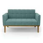 Sofá Namoradeira Base Madeira Fixa Castanho Elisa Bouclê Vd M