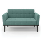 Sofá Namoradeira Base Madeira Fixa Preto Elisa Bouclê D03 - D