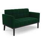 Sofá Namoradeira Base Madeira Fixa Preto Elisa Bouclê D03 - D