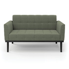 Sofá Namoradeira Base Madeira Fixa Preto Elisa Bouclê D03 - D