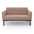 Sofá Namoradeira Base Madeira Fixa Preto Elisa Bouclê Rosê D0