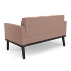 Sofá Namoradeira Base Madeira Fixa Preto Elisa Bouclê Rosê D0