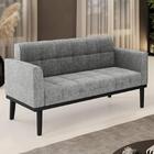 Sofá Namoradeira Base Madeira Preto Ana Linho Grafite - Ibiza