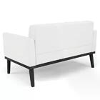 Sofá Namoradeira Base Madeira Preto Ana Sintético Branco - Ib