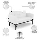 Sofá Namoradeira Base Madeira Preto Ana Sintético Branco - Ib