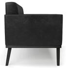 Sofá Namoradeira Base Madeira Preto Ana Sintético Pu Preto -