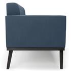 Sofá Namoradeira Base Madeira Preto Ana Suede Azul Marinho -