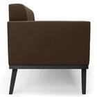 Sofá Namoradeira Base Madeira Preto Ana Suede Marrom - Ibiza