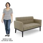 Sofá Namoradeira Base Madeira Preto Ana Suede Marrom Rt - Ibi