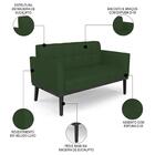 Sofá Namoradeira Base Madeira Preto Ana Veludo Luxo Verde - I