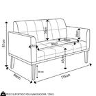 Sofá Namoradeira Base Madeira Preto Ana Veludo Verde - Ibiza