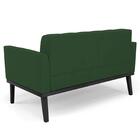 Sofá Namoradeira Base Madeira Preto Ana Veludo Verde - Ibiza