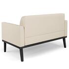 Sofá Namoradeira Base Madeira Preto Maressa Sintético Bege -