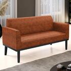 Sofá Namoradeira Base Madeira Preto Maressa Sintético Pu Noze