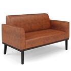 Sofá Namoradeira Base Madeira Preto Maressa Sintético Pu Noze