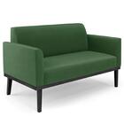 Sofá Namoradeira Base Madeira Preto Maressa Suede Verde - Ibi