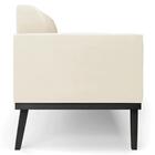 Sofá Namoradeira Base Madeira Preto Maressa Veludo Bege - Ibi