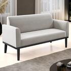 Sofá Namoradeira Base Madeira Preto Maressa Veludo Cinza - Ib