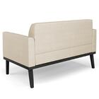 Sofá Namoradeira Base Madeira Preto Maressa Veludo Luxo Off W