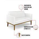 Sofá Namoradeira Com 2 Poltronas Base De Madeira Fixa Castanh