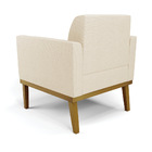 Sofá Namoradeira Com 2 Poltronas Base De Madeira Fixa Castanh