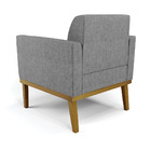 Sofá Namoradeira Com 2 Poltronas Base De Madeira Fixa Castanh