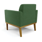 Sofá Namoradeira Com 2 Poltronas Base De Madeira Fixa Castanh