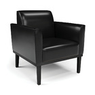 Sofá Namoradeira Com 2 Poltronas Base De Madeira Fixa Preto M