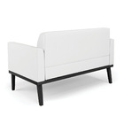 Sofá Namoradeira Com 2 Poltronas Base De Madeira Fixa Preto M