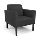 Sofá Namoradeira Com 2 Poltronas Base De Madeira Fixa Preto M