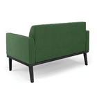 Sofá Namoradeira Com 2 Poltronas Base De Madeira Fixa Preto M