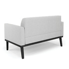 Sofá Namoradeira Com 2 Poltronas Base De Madeira Fixa Preto M