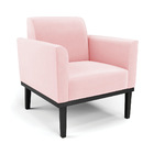 Sofá Namoradeira Com 2 Poltronas Base De Madeira Fixa Preto M