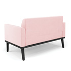 Sofá Namoradeira Com 2 Poltronas Base De Madeira Fixa Preto M