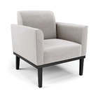 Sofá Namoradeira Com 2 Poltronas Base De Madeira Fixa Preto M