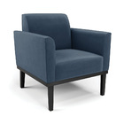 Sofá Namoradeira Com 2 Poltronas Base De Madeira Fixa Preto M