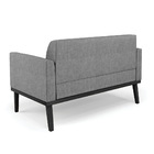 Sofá Namoradeira Com 2 Poltronas Base De Madeira Fixa Preto M