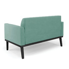 Sofá Namoradeira Com 2 Poltronas Base De Madeira Fixa Preto M