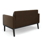 Sofá Namoradeira Com 2 Poltronas Base De Madeira Fixa Preto M