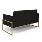 Sofá Namoradeira Com 2 Poltronas Base Industrial Alta Dourado