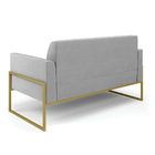 Sofá Namoradeira Com 2 Poltronas Base Industrial Alta Dourado