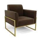 Sofá Namoradeira Com 2 Poltronas Base Industrial Alta Dourado